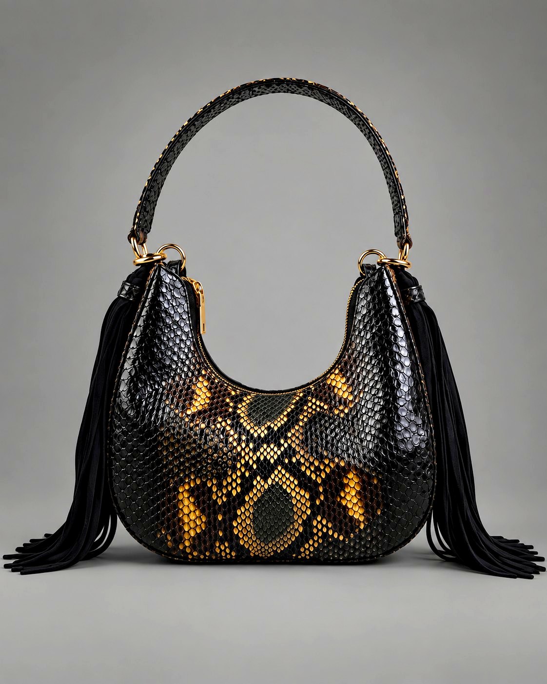 The Fofana Bag — hand-painted python leather