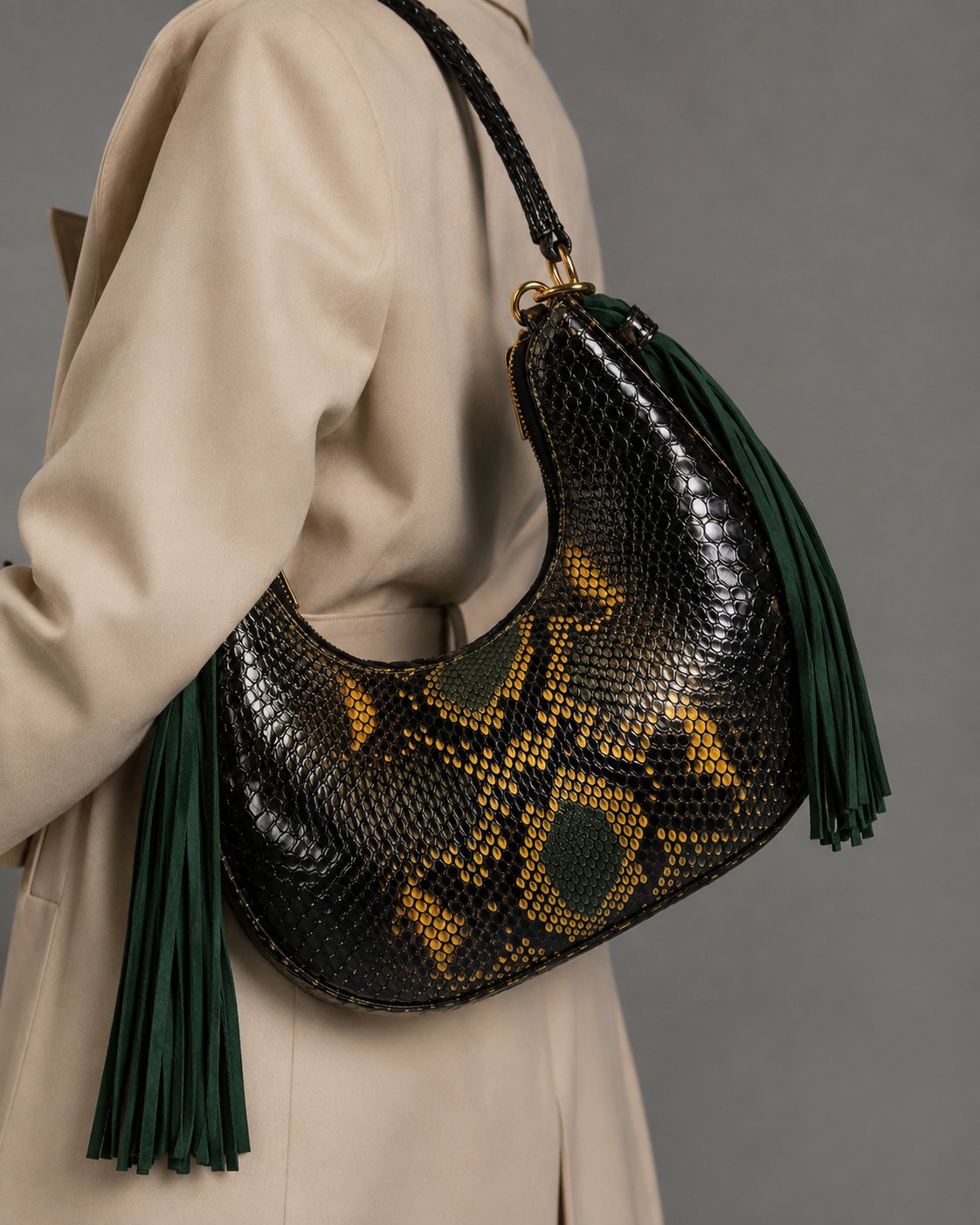 The Fofana Bag worn, close up